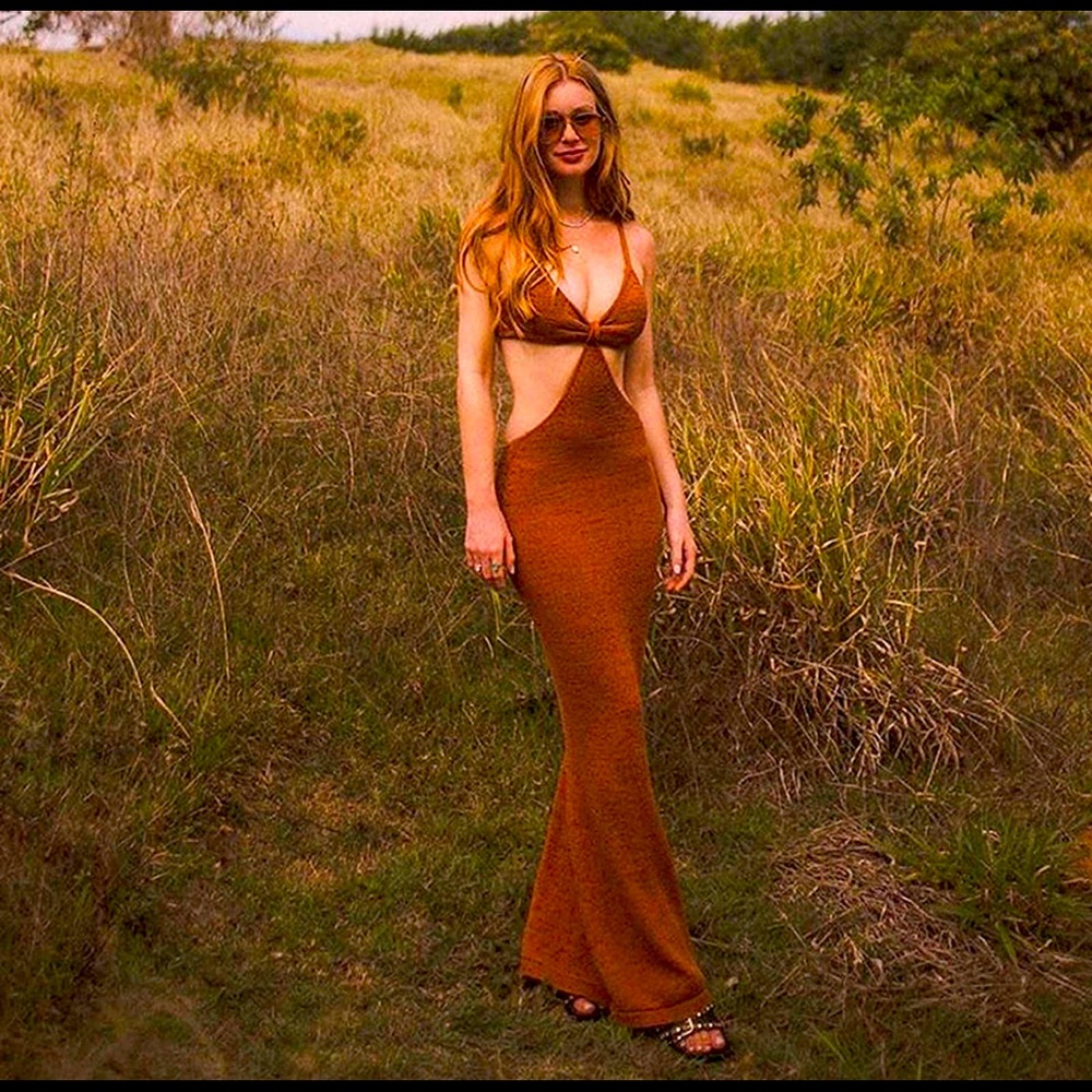 Sexy knit dress rust color, I have it available in black as well